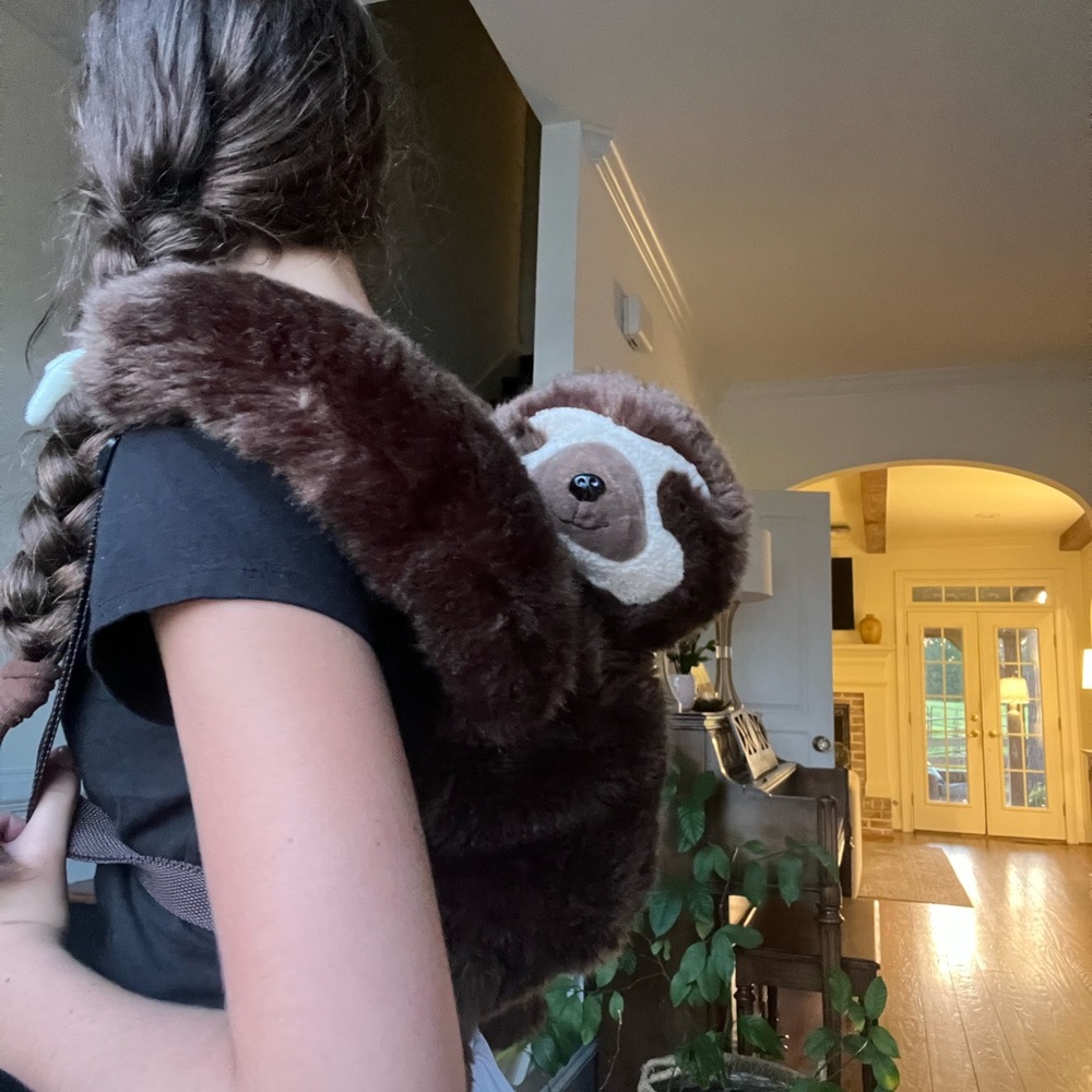 Brown Sloth Plush Backpack